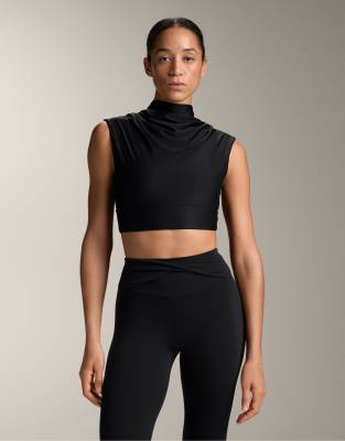 OYSHO - Comfortlux - Tanktop in Schwarz mit drapiertem Ausschnitt