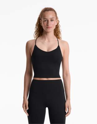 Oysho - Comfortlux - Tanktop in Schwarz mit Körbchen und verstellbaren Trägern