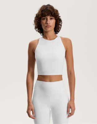 Oysho - Comfortlux - Tanktop in Wollweiß mit Körbchen und Riemchendetail