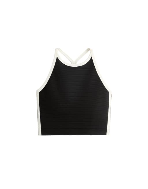 OYSHO Comfortlux tanktop med kontrastkant i sort, 7 af 7