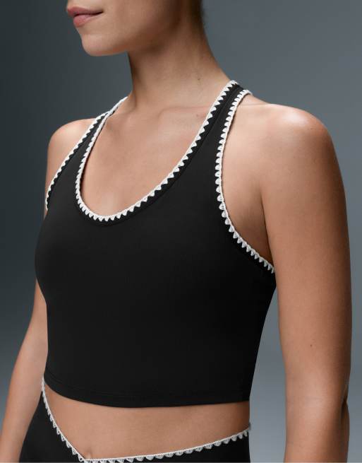 OYSHO Comfortlux tanktop med kontrastsyninger i sort, 3 af 7