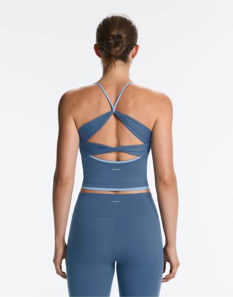 OYSHO Comfortlux tanktop med krydsede stropper i blå - view 1