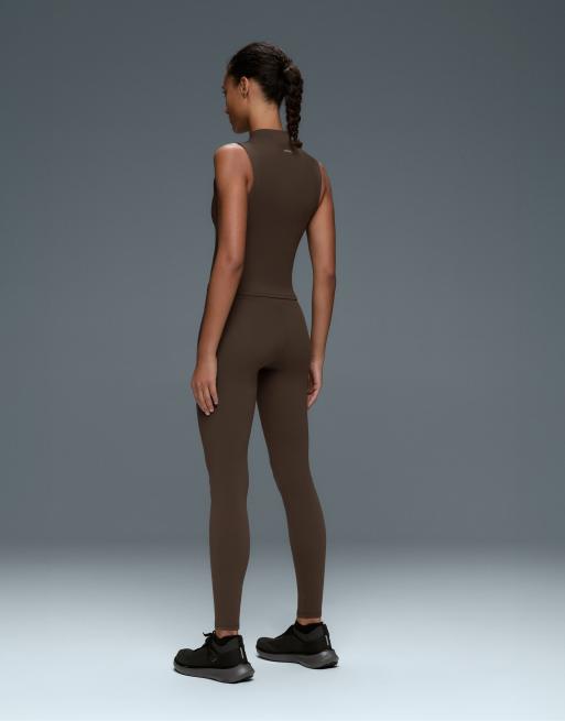 OYSHO Comfortlux tanktop med lynlås i brun, 4 af 5