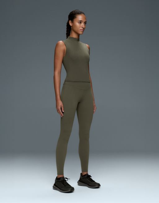 OYSHO Comfortlux tanktop med lynlås i khaki, 5 af 6