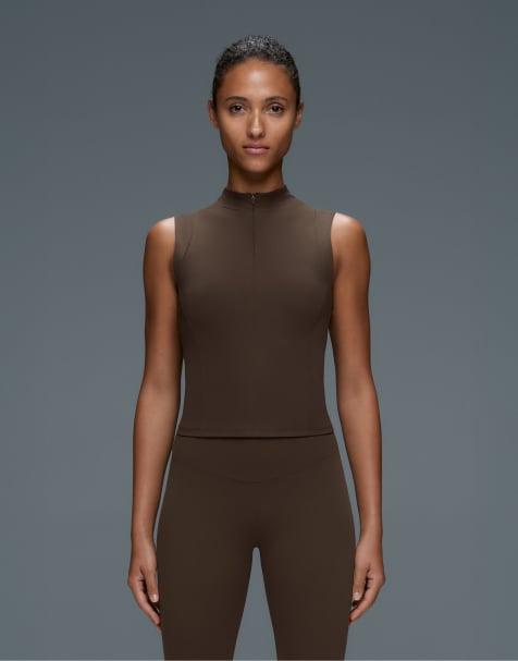 OYSHO Comfortlux Tanktop mit Reißverschluss in Braun - view 1