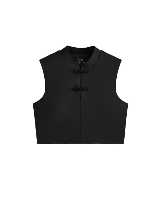 OYSHO Comfortlux Tanktop mit Stehkragen in Schwarz, 5 von 6