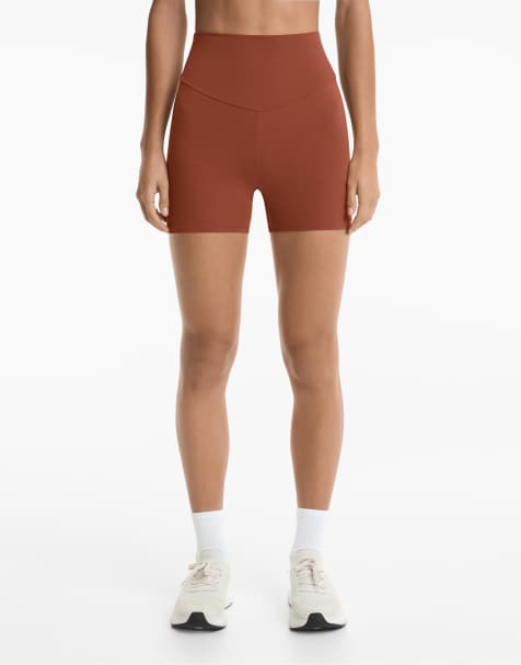 Oysho – Comfortlux – Terrakottafärgade hotpants med hög midja och 10cm innersöm - view 1