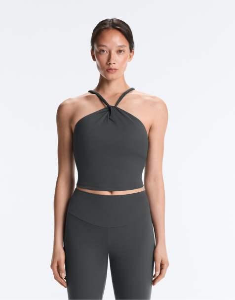 OYSHO - Comfortlux - Top senza maniche allacciato al collo grigio intrecciato - view 1