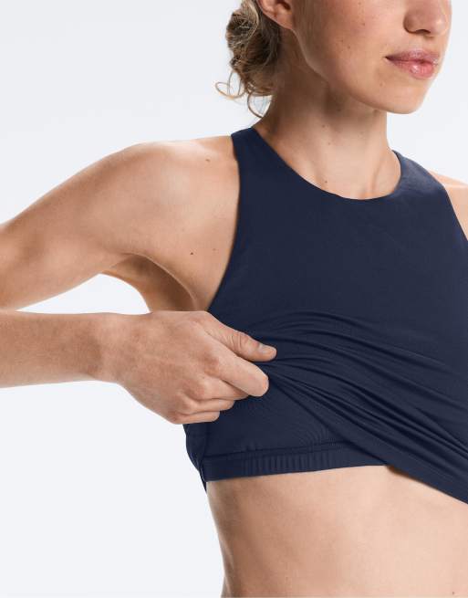 OYSHO - Comfortlux - Top senza maniche blu navy con spalline sottili e coppe, 3 di 4