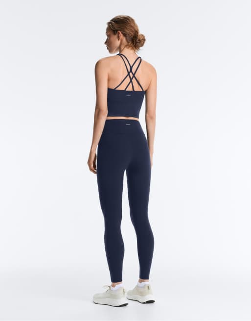 OYSHO - Comfortlux - Top senza maniche blu navy con spalline sottili e coppe, 4 di 4
