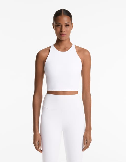 Oysho - Comfortlux - Top senza maniche color bianco sporco con spalline e coppe