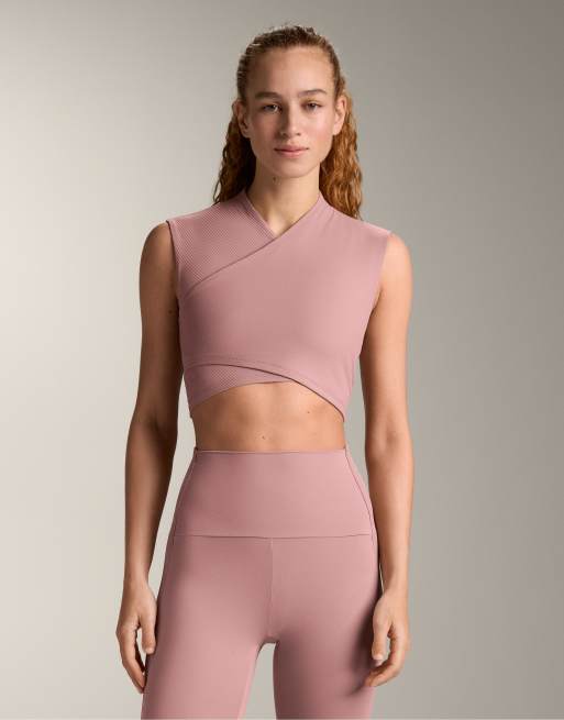 Oysho - Comfortlux - Top senza maniche incrociato color rosa chiaro