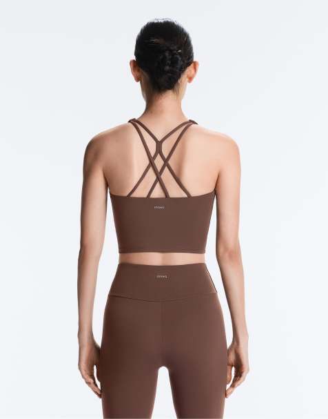 Oysho - Comfortlux - Top senza maniche marrone con spalline sottili e coppe - view 1