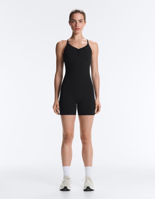OYSHO - Comfortlux - Tuta jumpsuit corta nera con nodo, 2 di 4