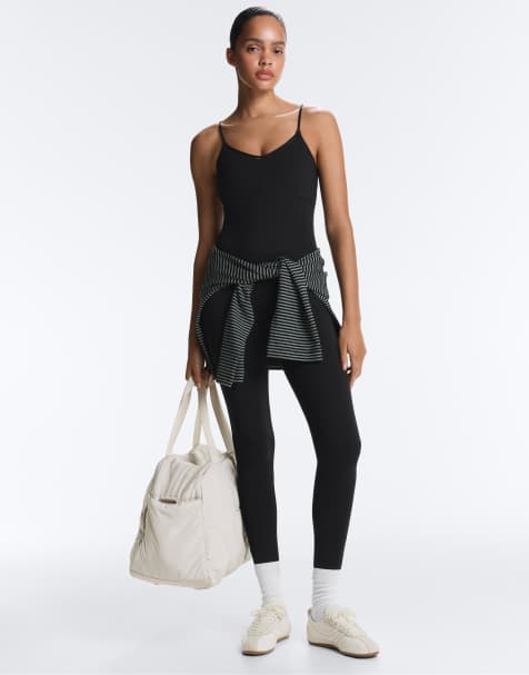 OYSHO - Comfortlux - Tuta jumpsuit lunga nera con cuciture a vista - view 1