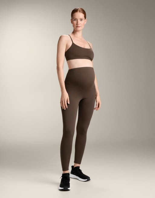 Oysho – Comfortlux – Umstands-Leggings in Dunkelbraun, 65 cm, 4 von 4