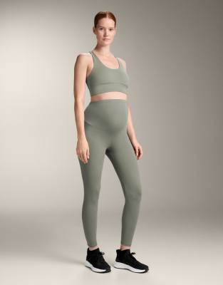 Oysho - Comfortlux - Umstandsleggings in Khaki, 65 cm-Grün