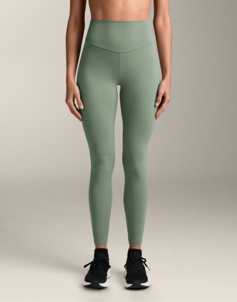 Oysho - Comfortlux - Vasket grønne ankellange leggings med høj talje - view 1