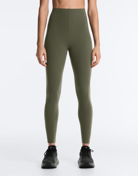 OYSHO Compressive core control ankle-length leggings in khaki - view 1