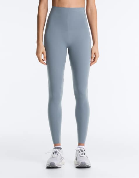 OYSHO Compressive core control ankle-length leggings in mid grey-blue - view 1