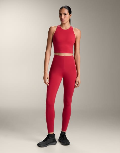 OYSHO – Compressive Core Control – Knöchellange Kompressions-Leggings in Rot - view 1