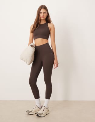 OYSHO - Compressive Core Control - Knöchellange Leggings in Braun-Brown