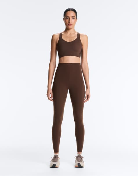 OYSHO – Compressive Core Control – Knöchellange Leggings in Dunkelbraun - view 1