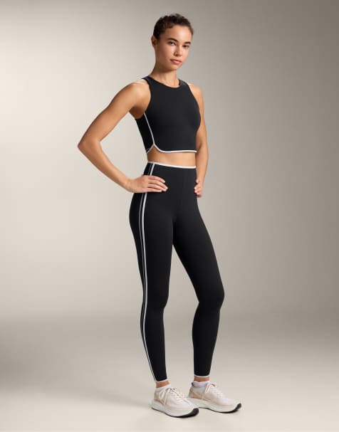 OYSHO - Compressive Core Control - Leggings alla caviglia a vita alta a compressione neri rétro - view 1