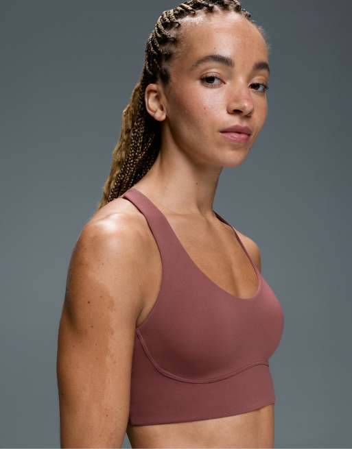 OYSHO Compressive medium-support crossover back sports bra in pink, 3 of 4