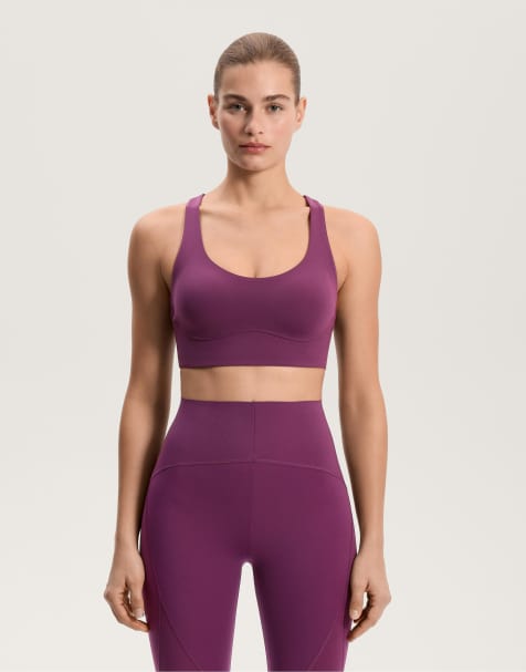 OYSHO - Compressive - Reggiseno a sostegno medio con coppe color prugna scuro - view 1