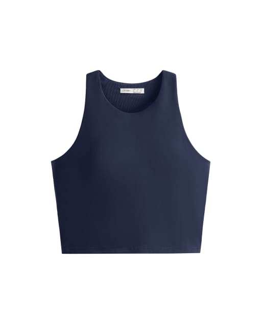 OYSHO Compressive tank top in navy, 7 of 7