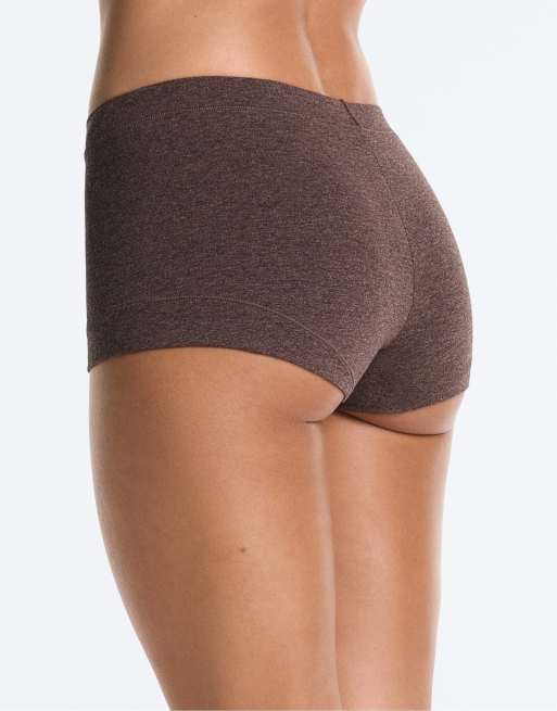 Oysho confezione da 2 slip shortie in misto cotone marrone, 3 di 4