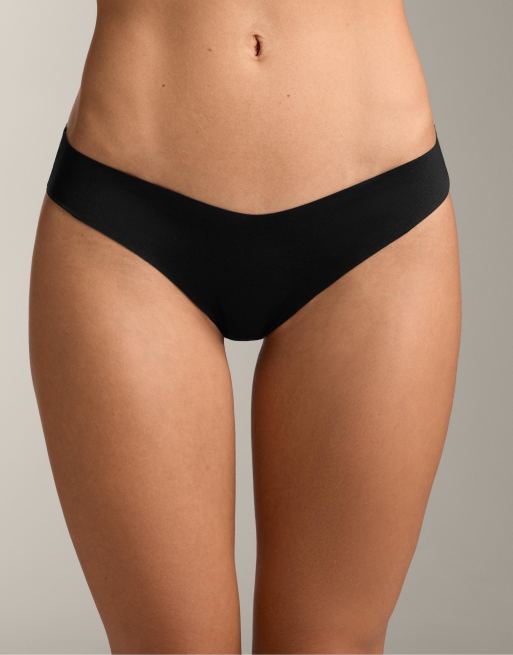 OYSHO - Confezione da 3 slip bikini classici in misto poliammide neri con taglio a V, 2 di 4