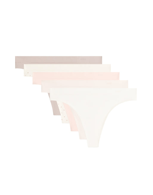 OYSHO - Confezione da 5 perizomi morbidi senza cuciture color visone, 1 di 4