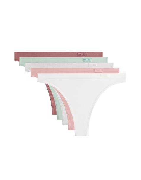OYSHO - Confezione da 5 slip brasiliana morbidi grigio slavato e blu - view 1