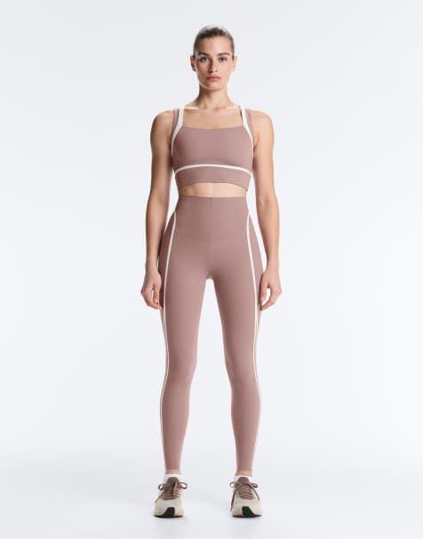Oysho - Core Control - Legging taille haute longueur cheville avec effet de compression et détails contrastants - Violet - view 1