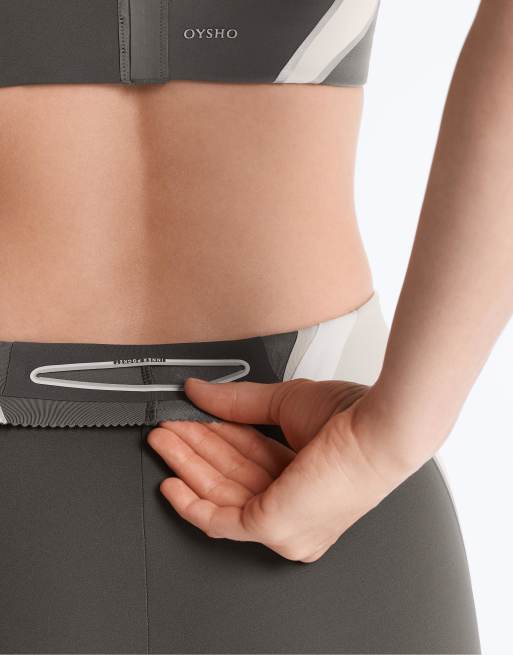 OYSHO - Core-Control - Leggings a compressione alla caviglia a vita alta neri riflettenti, 2 di 4