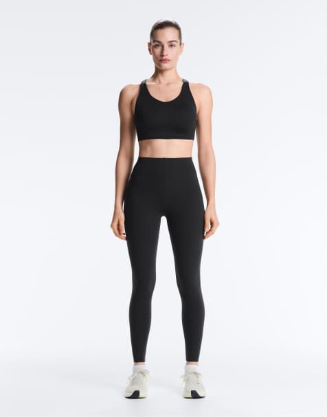 Oysho - Core Control - Sorte ankellange leggings med kompression - view 1