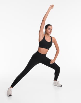 Oysho - Core Control - Sorte ankellange leggings med kompression