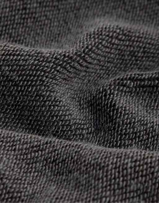 OYSHO Cotton blend fleece straight-leg trousers in dark anthracite, 6 of 7