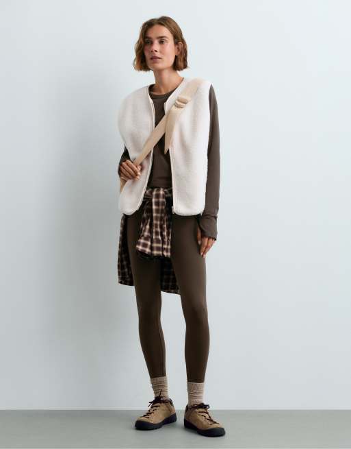 OYSHO Cotton blend long-sleeved t-shirt in brown, 2 of 5