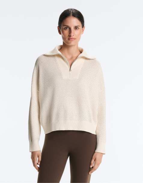 OYSHO Cotton-blend open knit jumper in pale ecru - view 1