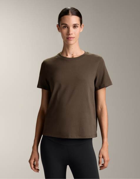 OYSHO Cotton blend short-sleeved t-shirt in grey