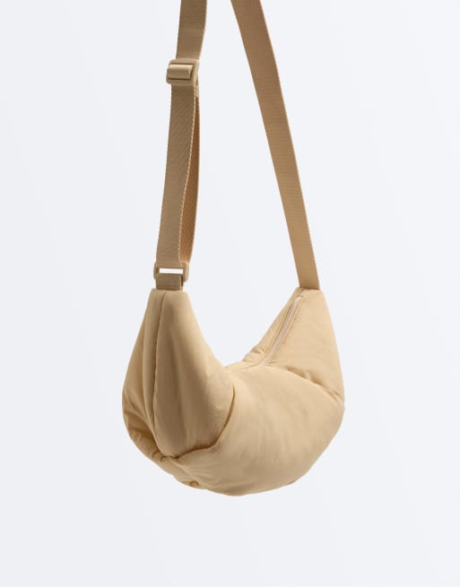 OYSHO - Cremefarvet vatteret crossbody-taske, 6 af 6