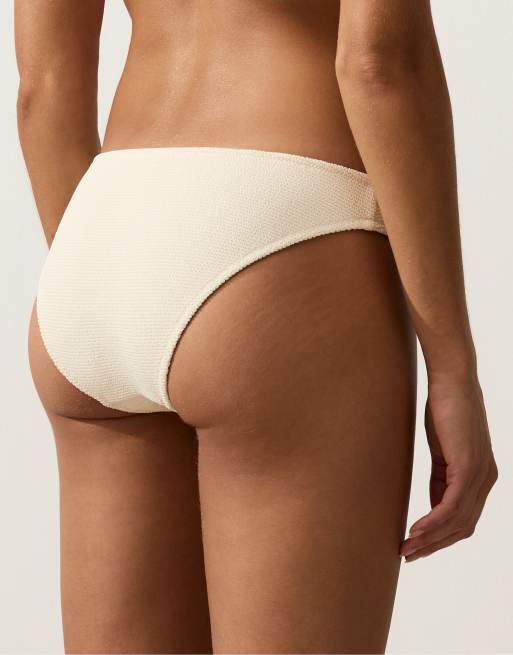 OYSHO Crinkle classic bikini briefs in ecru, 2 of 4