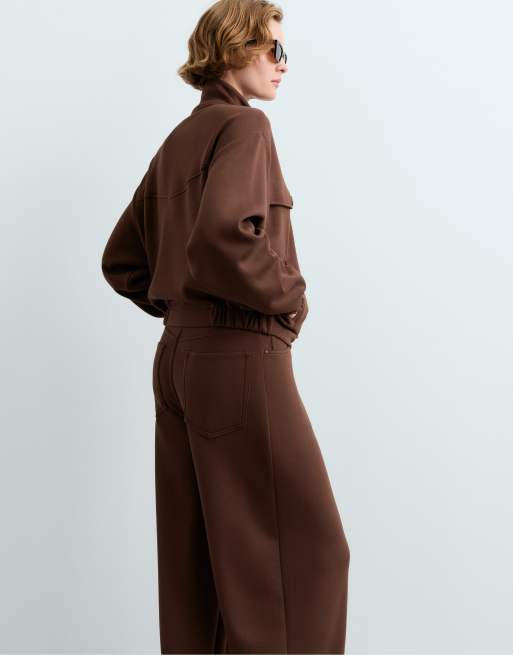 OYSHO cropped jakke med høj hals i cocoa, 4 af 5