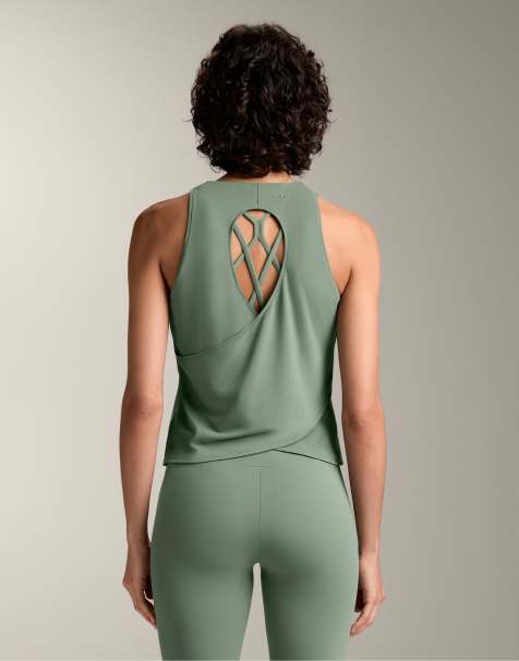OYSHO Cross-back comfortlux t-shirt in washed green