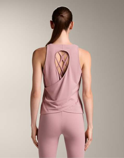 OYSHO Cross-back comfortlux t-shirt in washed rose