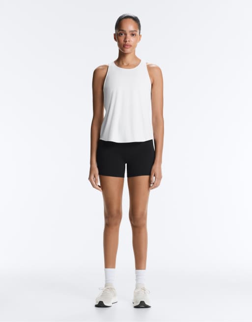 OYSHO cross back comfortlux t-shirt in white, 3 of 4