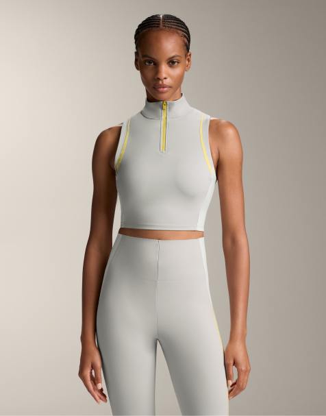 Oysho - Débardeur color block effet compression - Gris - view 1